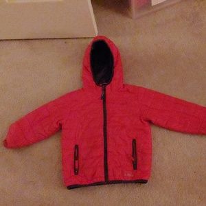 Red LL Bean down winter coat